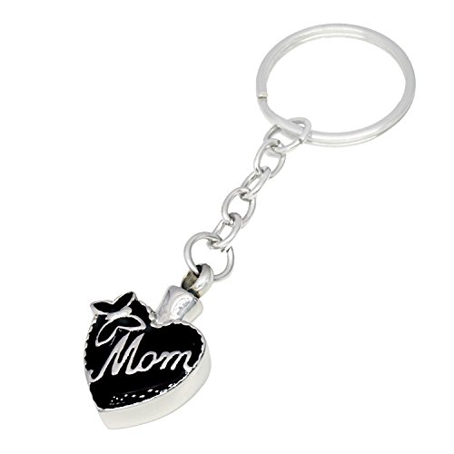COCO Park Love Mom Ashes Key Ring Urn Pendant Cremation Jewelry Memorial Keepsake Stainless Steel Keychain