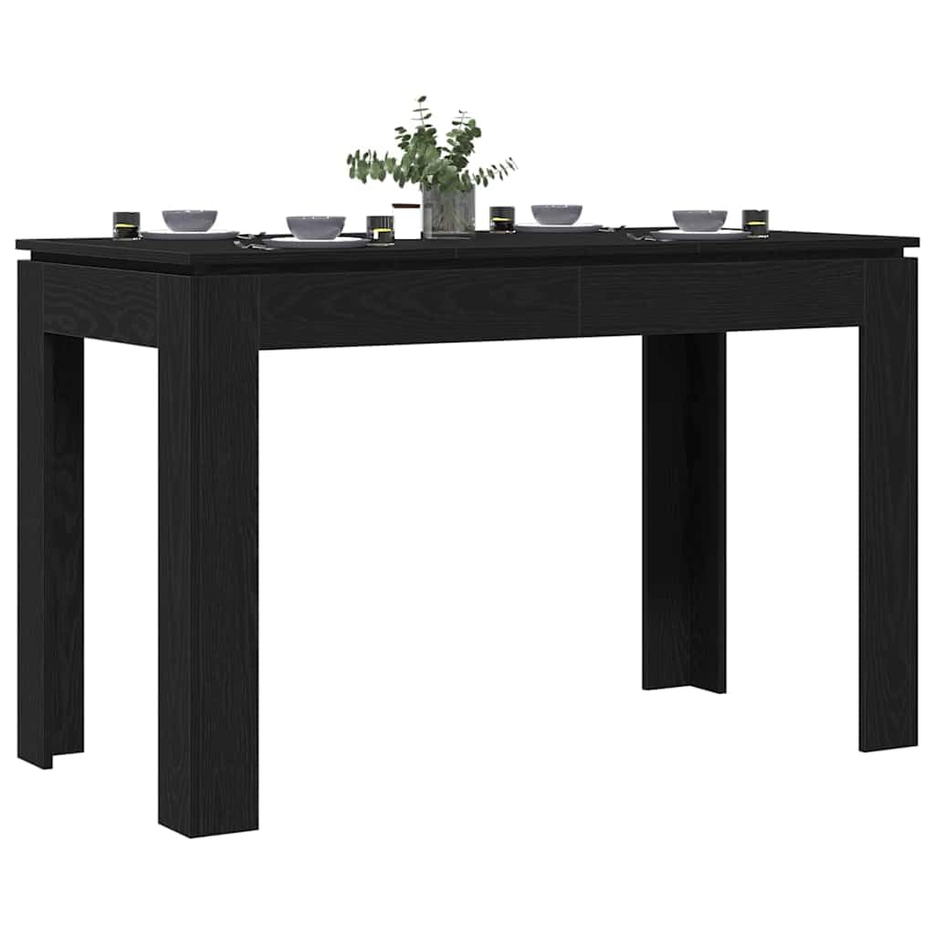 Tavolo Da Pranzo Nero Quercia 120 x 60 x 76 cm, Legno Ingegneria