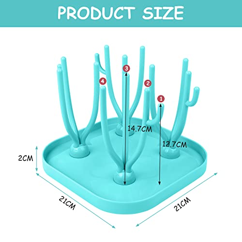 Vicloon Baby Bottle Drying Rack With Detachable Drip Tray - Holder for Bottles Teats, Cups - Reusable Baby Accessories (Blue) - Image 2