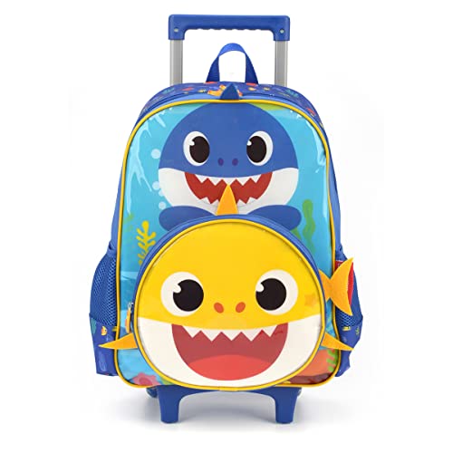 Mochila Infantil Baby Shark com rodinhas