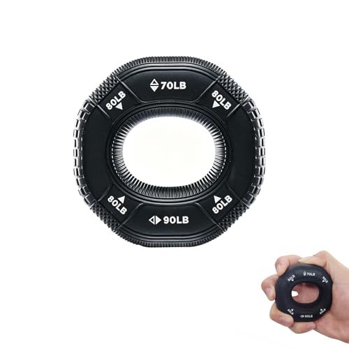 YTAXYZWR Fortalecedor de Agarre de Mano con 3 Niveles de Resistencia 70/80/90LB, Anillo de Silicona para Entrenamiento de Antebrazo y Dedos, Grip Trainer para Fitness, Escalada y Deporte
