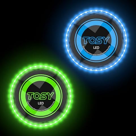 TOSY Bundle of 2 - Flying Disc 36 LEDs - Blue + Green Cover