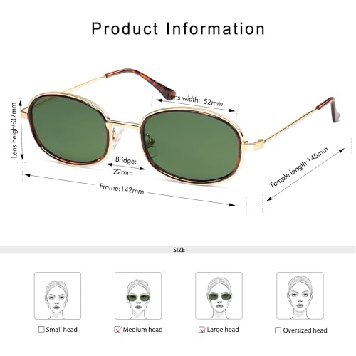 Retro Oval Sunglasses for Women Men Trendy Large Round Y2k Sunnies AP3681