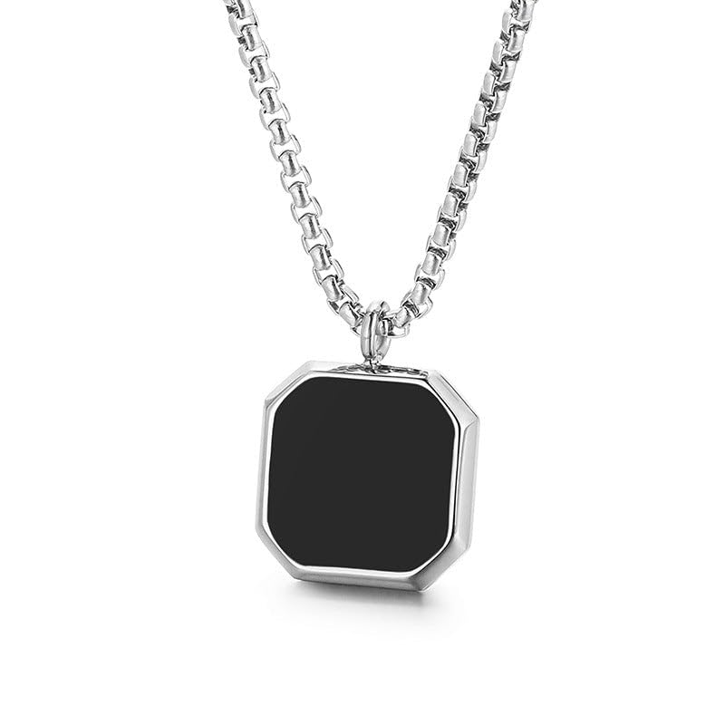 SALTY ALPHA Anti Tarnish Stainless Steel Midnight Charisma Locket Neck Chain for Men | Stylish Pendant Necklace | Jewellery Accessories for Boys | Minimal Jewelry | Gifts for Boyfriend & Husband | Marriage, Birthday... | Gift for Valentine Day.. 3