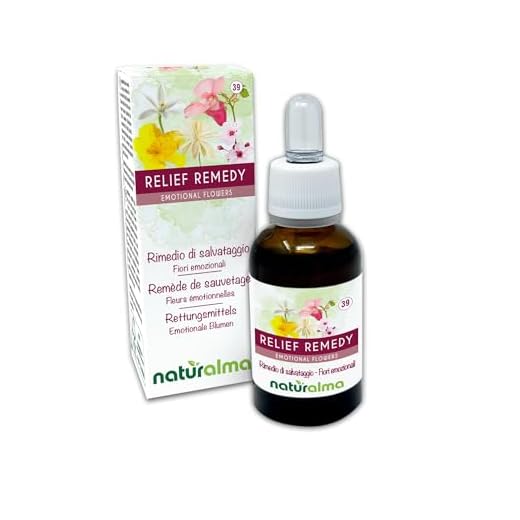Relief remedy (Remedio de rescate) Remedios florales Naturalma - Gotas 30 ml - Extracto líquido sin alcohol - Esencias florales - Vegano y libre de alcohol