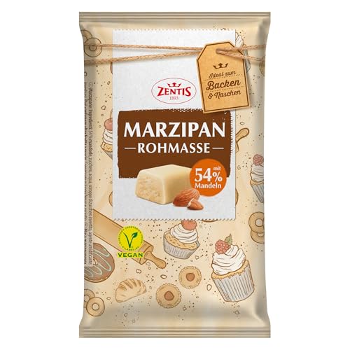 Zentis Feinste Marzipan Rohmasse, Ideal zum Backen, Dekorieren, Ausformen und Kochen, hochwertige Grundlage für jedes Rezept, Vegan, 200 g