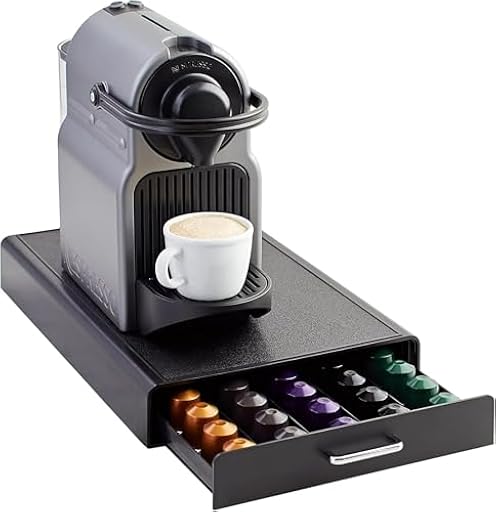 Amazon Basics - 1 Cajón de Plástico para almacenar cápsulas Nespresso Originalline capacidad para 50, 23 x 38 x 5 cm, Negro | Ya disponible en tu tienda friki favorita! En mundofriki.es!