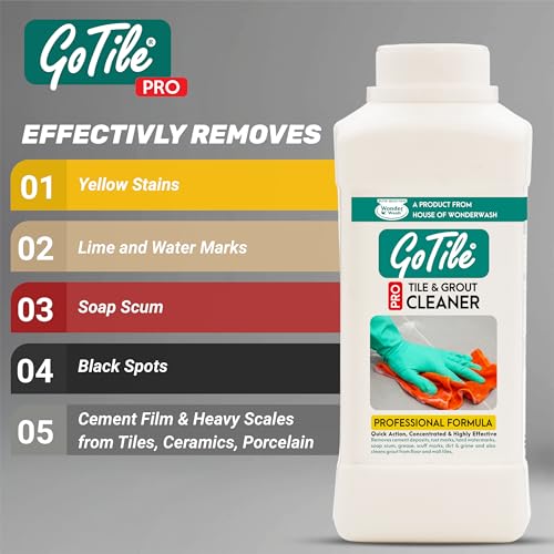 Image of Bathroom Deep Cleaning Combo | A-Zi Clean 50ml & GoTile Pro 500ml | A-Zi Cleans Taps, Bathtubs, Sinks & Shower | Gotile Removes Hard Water Stains, Limescale, Cement, Grease & Grime | Restores Shine