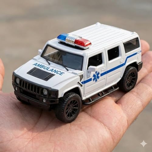 Image of Amisha Gift Gallery Diecast Ambulance Toy Car for Kids, Pack of 4