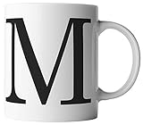 vanVerden Tasse - Buchstaben Tasse M - Alphabet Letters Buchstabe - beidseitig Bedruckt - Kaffeetassen, Tassenfarbe:Weiß
