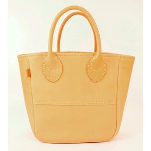 [全6色]栃木レザーのトートバッグ シュリンクタイプ ハンドステッチ ソフトな手触り 小さめトート/Tote bag 03S/タン/minca 340[かばん ファッション 人気]