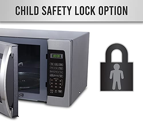 Farberware Countertop Microwave Oven 1.3 Cu. Ft. 1000-Watt With Led Display, Child Lock, Easy Clean Black Interior, Cu.ft, Stainless Steel #TOP4