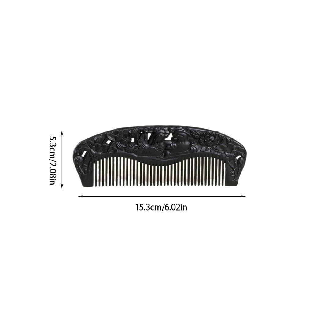 Peruka Grzebień Chinese Retro Long Hair Wooden Comb Black Fine Tooth Comb Household Dry Hair Comb Suitable for All Hair Types Duże grzebienie do włosów