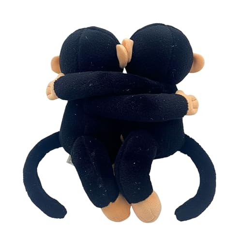 Image of Tickles 2 Pcs Monkey Soft Plush Toy Curtain Tiebacks Holder Clip for Children Living Room Decoration Accessories Window Curtain Decoration (Size: 28 cm Color: Black)
