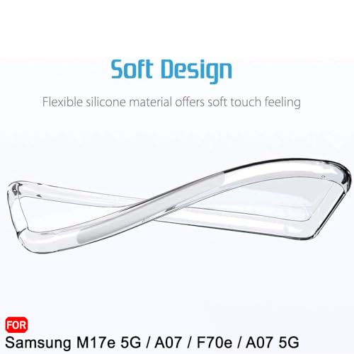 Image of TheGiftKart Back Cover Soft Case for Samsung Galaxy M17e 5G / A07 / F70e / A07 5G | Best Camera Protection | Inbuilt Dust Plugs & Anti-Slip Grip | Ultra Clear Slim Cover Case (Silicone, Transparent)