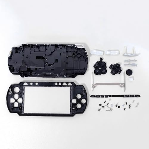 Image of Hzxkqmil Full Housing Shell Cover Faceplate Case Replacement Parts with Buttons Screws Set for Sony PSP 2000 2001 2002 2003 2004 Console (Black)