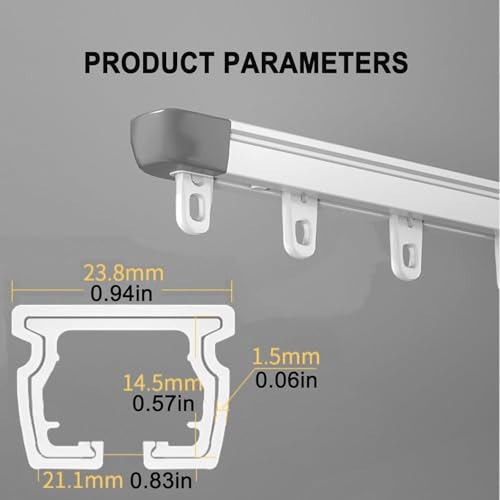 Riel telescópico de pared con longitud extensible adaptable para salones modernos 4