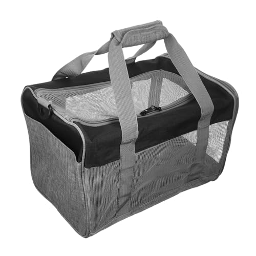POPETPOP 折りたたみ式 軽量ペットキャリーバッグ 小型犬猫用 多機能ポケット付き 衝撃吸収パッド搭載 犬猫用携帯用キャリーケース 通気性良