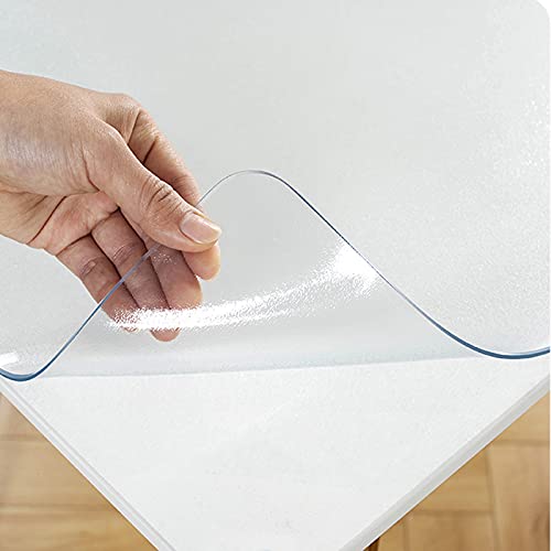 Nappe transparente en PVC 2mm biseautée protège table de bureau mat - 2