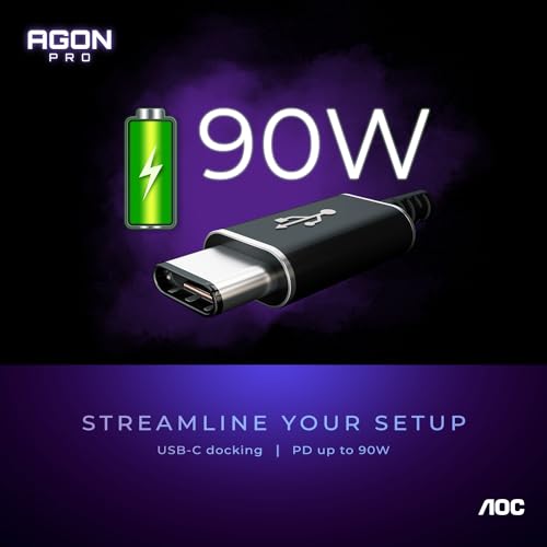 Image of AOC Agon PRO AG456UCZD 45'' Ultra Wide Curved OLED Gaming Monitor, 21:9 WQHD 3440x1440, 240Hz 0.03ms, FreeSync Premium, 800R, USB-C Docking, Frameless, PS5 /Switch /Xbox; Light FX, Height Adjustable