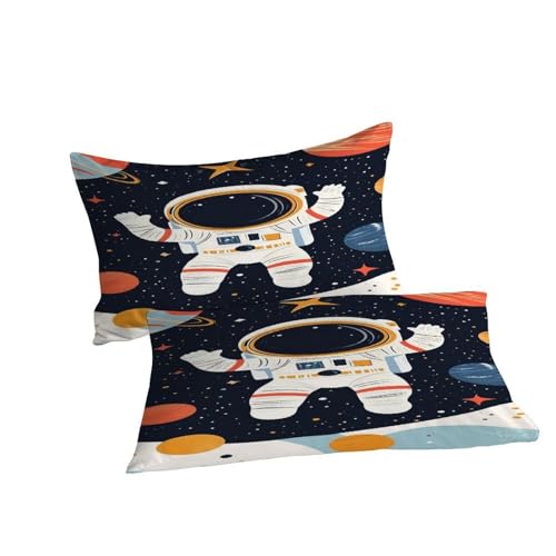 Parure de lit microfibre facile à laver avec housse de couette planete astronaute starry sky - 7