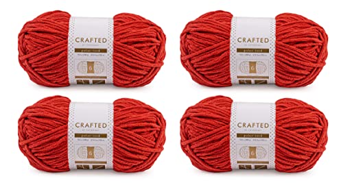 Image of Crafted By Catherine Blanket Solid Yarn - 4 Pack (213 Yards Each Skein), Cinnabar, Gauge 6 Super Bulky