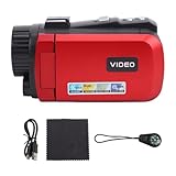 BONKZEBU Videocámara Digital Full HD 1080P con Pantalla LCD Giratoria y Zoom Digital, Ideal para Viajes Al Aire Libre y vlogging. (Rojo)