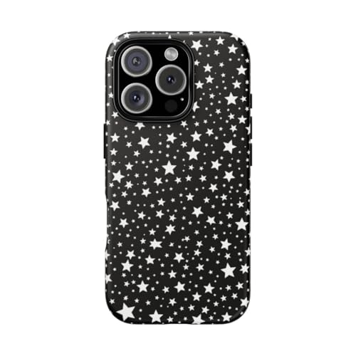 Coque rigide iPhone 16 Pro antichoc mate étoiles blanches