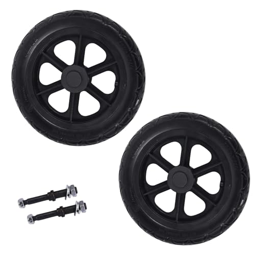 1 Par de Ruedas Traseras de 12 Pulgadas para Silla de Ruedas, Ruedas de Repuesto Sólidas, para Ruedas Manuales(Black)