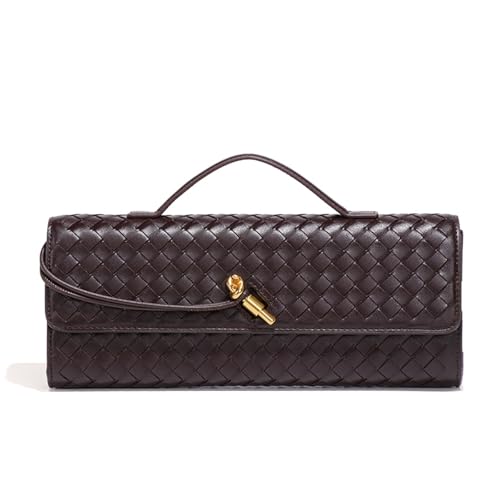 Image of JYG Woven Handbag for Women Fashion Evening Shoulder Bag PU Leather Handmade Clutch Purse Casual Crossbody Bags 2024