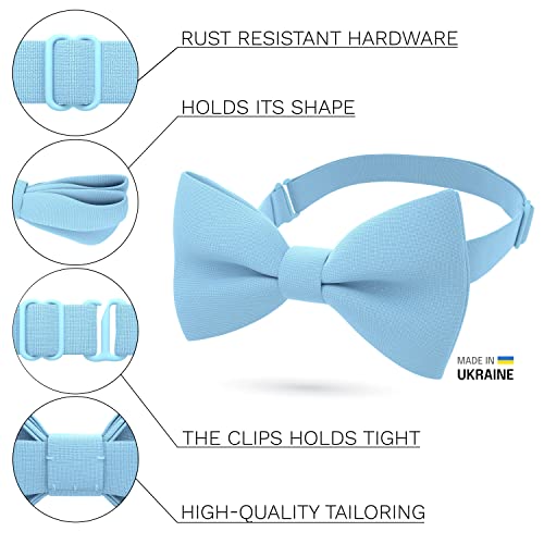 Image of Bow Tie House Mens Bowties Pre-tied Shape Clip on Bowtie Solid Men Formal Wear for kids, baby boys, toddler any age bow ties