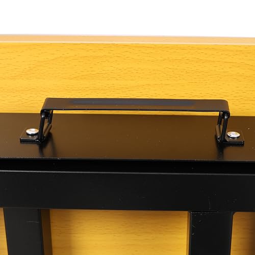 Sun koery Portable Folding Work Table with Tool Storage Drawers | Heavy-Duty Adjustable Workbench with Built-in Measuring Tape & Wheels | Steel Frame for Garage, Workshop, Jobsite (Black & Yellow) - Image 6