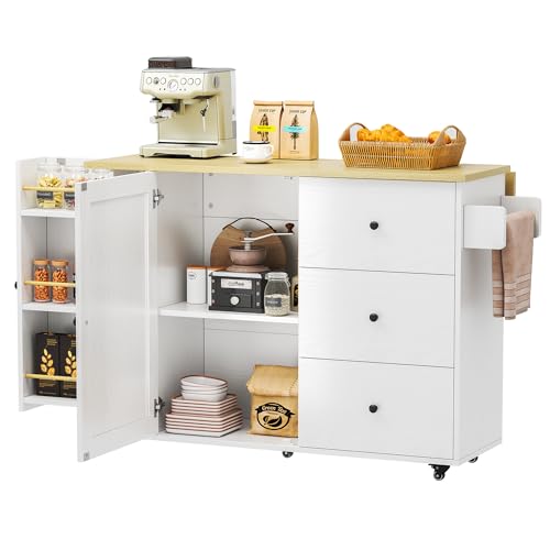 IRONCK Kitchen Island with Storage and Wheels