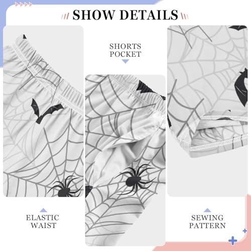 Spider Web Bat Boys Pants Boys Athletic Pants Long Pant for Boywith Pockets Wide-Leg Size 6-14Y4