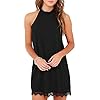 Fantaist-Womens-Sleeveless-Halter-Neck-Patchwork-Lace-Mini-Casual-Shift-Dress Fantaist Women's Sleeveless Halter Neck Patchwork Lace Mini Casual Shift Dress