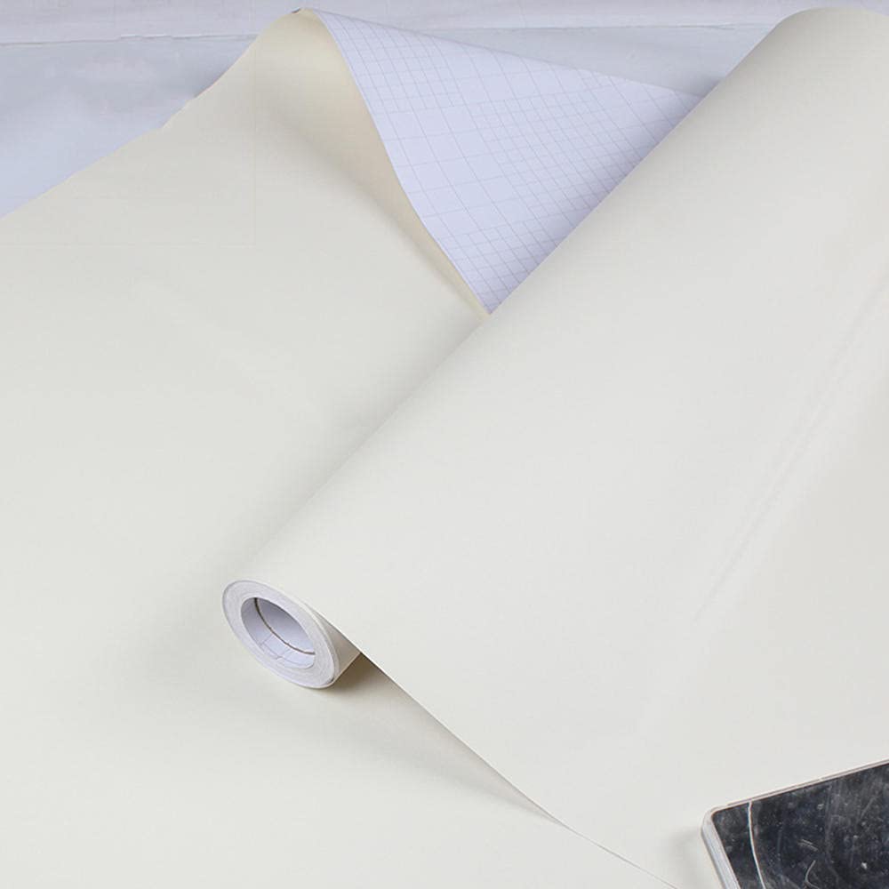 Papier peint auto-adhésif PVC épais beige lavable pour meuble et chambre