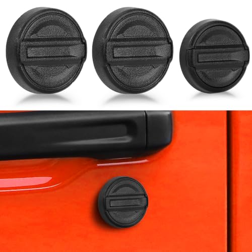 Image of CALBEAU Strong Magnet Keyhole Covers Compatible with 2018-2026 Jeep Wrangler JL and Gladiator JT, 2 Front & 1 Tailgate Door Lock Protectors, Classic, 3 PCS