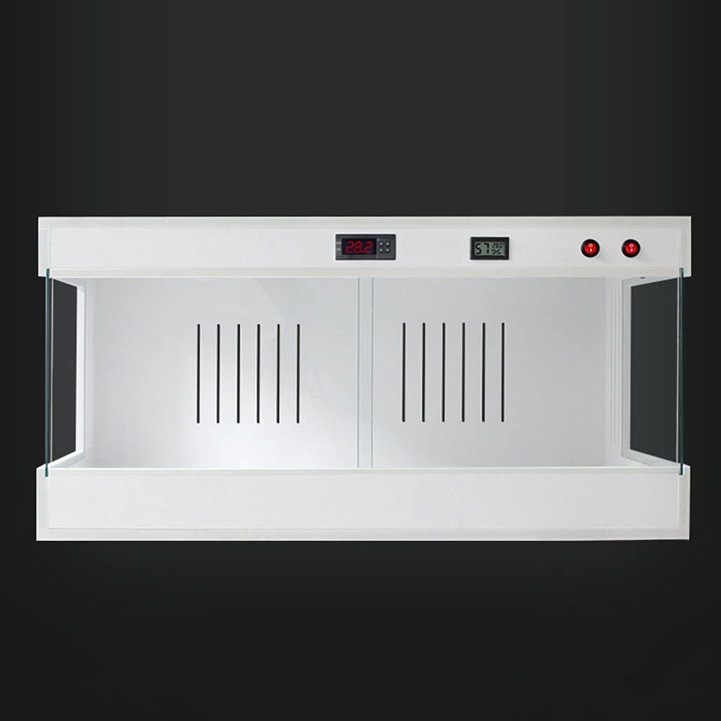 Acquario Rettili Terrari Vivaio Scatola con Porta Scorrevole Trasparente Buona Ventilazione Cuccia per Animali Domestici (Bianco 100 * 50 * 50 cm)