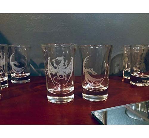 Miniatura 2 de Engraved Dragon Shot Glass Tic Tac Toe Game, Glass Dragon, Dragon glass, Tic Tac Toe, Engraved Mirror, Father's Day