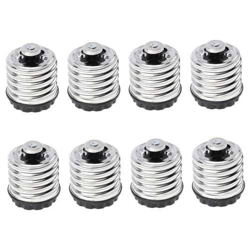 jojofuny Adaptateur De Douille D'ampoule E40 Vers E27, Convertisseur De Douille D'ampoule Noir, 8 Pièces, Compatible Led Et Ampoules Filament, Adaptateur Polyvalent Pour Éclairage Domestique