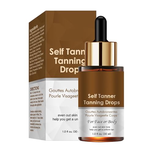 Gotas de bronceado sin sol, gotas de curtidor de piel, sueros de bronceador facial, con fórmula hidratante, embalaje listo para viajar, 30 ml, para cuerpo, playa, viajes, uso al aire libre