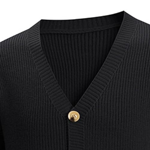 Cardigan Sweaters for Men Vintage V Neck Long Sleeve Button Down Knitted Sweater Stretchy Fall Fashion 20253