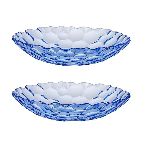 Platos de frutas de vidrio Plato de fruta for el hogar, plato de fruta Premium de estilo lujoso, mesita for café de sala de estar, plato de dulces, plato for aperitivos, 2 uds. Bandeja para fruteros(P