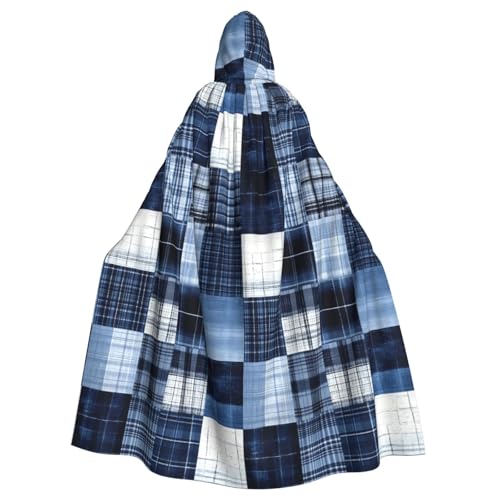 peiyeety Couette patchwork indigo pour cape à capuche, costume, cape pour hommes et femmes, Halloween, cosplay, fête