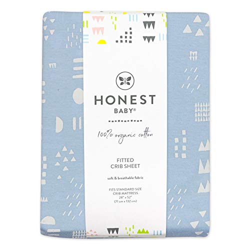 Image of HonestBaby Unisex-Baby Classics Fitted Crib Sheets Set Standard Mattress, 100% Organic Cotton Baby Boys, Girls, Neutral, 1 Pack - Painted Buffalo Check Purple, One Size