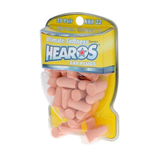 Image of HEAROS Ultimate Softness Series Noise Cancelling Disposable Foam Earplugs NRR 32 Hearing Protection (20 Pair) (Pack of 2)