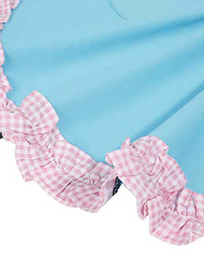 Rosielily Vintage Apron For Women With Pockets Retro Apron Cute Blue Apron Kitchen Aprons For Cooking Baking Pink Dress Kawaii Cotton Frilly Ruffle 50S Ladies Apron For Teen Girls Vintage Gifts #TOP4