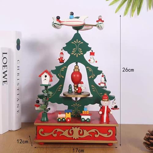 Caixa Musical Natalina, com Árvore de Natal com Enfeites p/Decorar, 26 cm de Altura, Decoração de Na