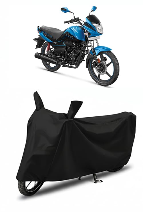 Image of DRAKOWISH Waterproof Bike Cover for Hero Splendor Ismart 110 | All Weather Protection from Rain, Dust, UV Rays & Scratches with Mirror Pockets & Buckle Belt | Splendor Ismart 110 Bike Cover