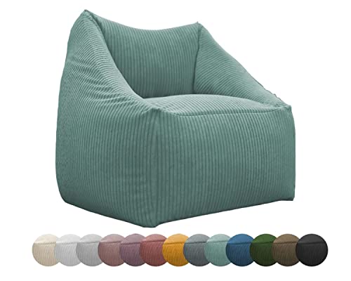 chilly pilley Mini Puf para Sillón Cojín De Suelo para Niños Cojín De Asiento Cojín De Jardín con Respaldo (Turquesa)